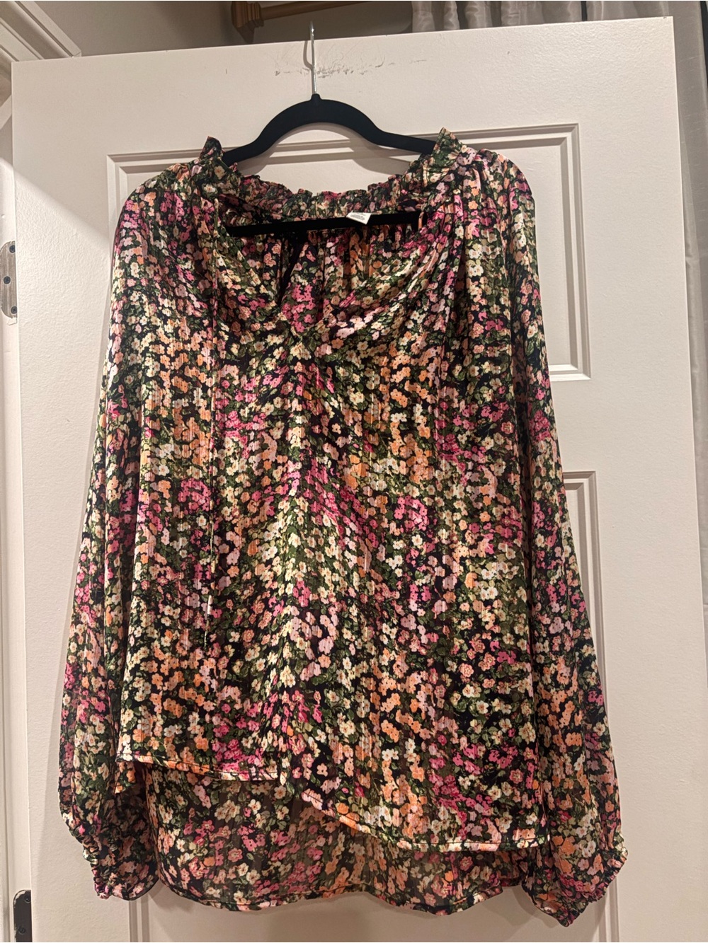 Floral Blouse in Pink & Green